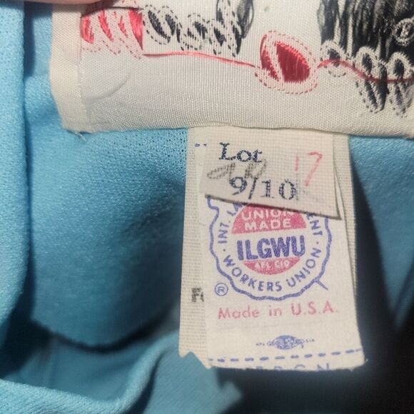 Mary Dobbs Original Vintage 60s Blue Polyester Hostess Dress Zigzag Pleats - Picture 8 of 16